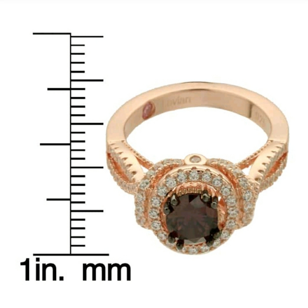 Suzy Levian White,Brown,Rose Gold Ring